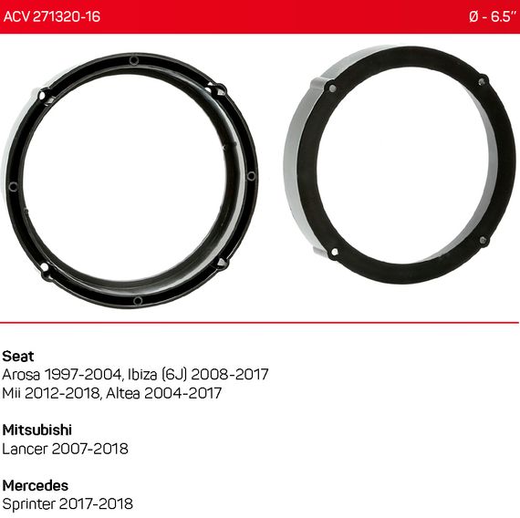Проставки під динаміки ACV 271320-16 для автомобілів Volkswagen, Volkswagen