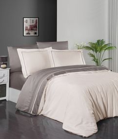 Постільна білизна First Choice Deluxe Satin 200 х 220 см Serenity Ivory Mink
