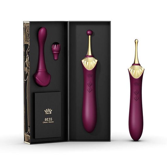 Вагінально-кліторальний вібратор Zalo — Bess Velvet Purple, мультифункціональний із насадками Sex Aura | Зображення 6