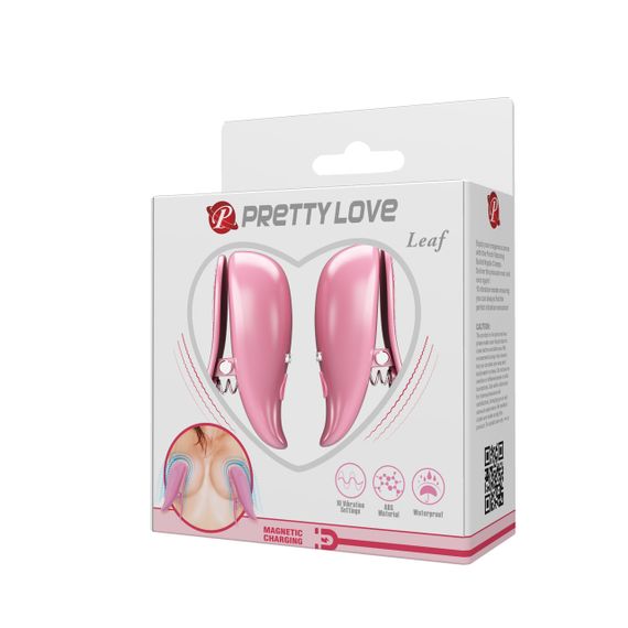 Вібростимулятори-затискачі для сосків Pretty Love Leaf, рожеві, 5.1 х 1.9 см Sex Aura | Зображення 8
