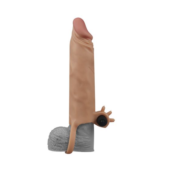 Насадка на член - Pleasure X-Tender Vibrating Penis Sleeve Add 2" Flesh sexstyle | Зображення 2