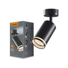 Світильник VIDEX під лампу GU10 SPF05B накладний поворотний чорний