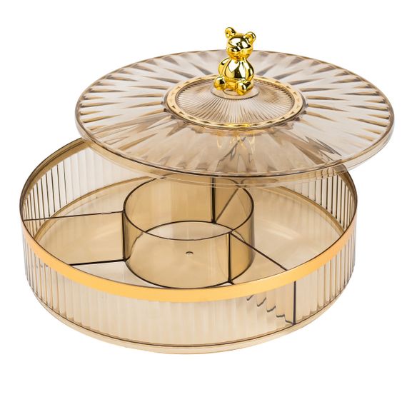 Цукерниця пластикова на 4 відділення кругла 26 см tea color HP48629G | Зображення 1