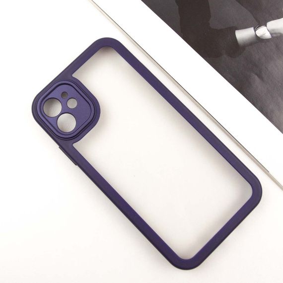 TPU чохол Transparent + Colour 1,5mm для Apple iPhone 12 (6.1") Purple | Зображення 3