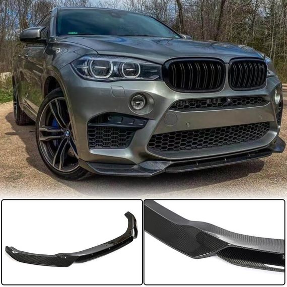 Накладка на передній бампер Карбон V1 (для F85) для BMW X5 F-15 2013-2018 рр | Зображення 1
