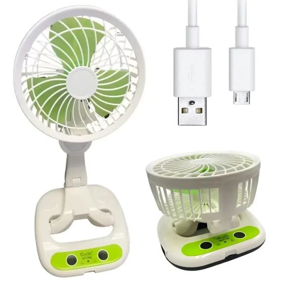 Настольный вентилятор с LED подсветкой и USB, KC-7900 / Мини-вентилятор настольный аккумуляторный | Зображення 4