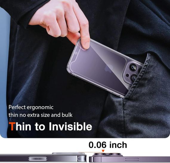 Чехол LK 3-в-1 для iPhone 14 Pro: защита экрана, объектива, противоударный, прозрачный | Зображення 4