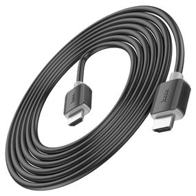 Кабель HOCO HDMI-HDMI 4Kx2K Ultra HD, 3m, v2.0, круглий Black, конектор Black