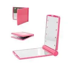 Дзеркало косметичне Travel Mirror Pink з LED підсвічуванням на 8 світлодіодів | Зображення 1