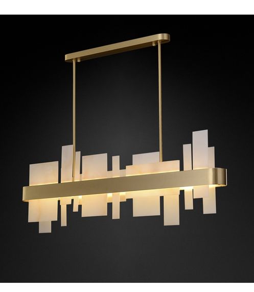 Люстра світлодіодна підвісна LED світильник для квартири на стелю лед 26772 Золото 25-125х9х100 см. | Зображення 2