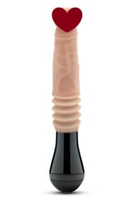 Вібратор Blush Dr Skin Dr Knight з ротацією та фрикціями, бежевий Sex Aura