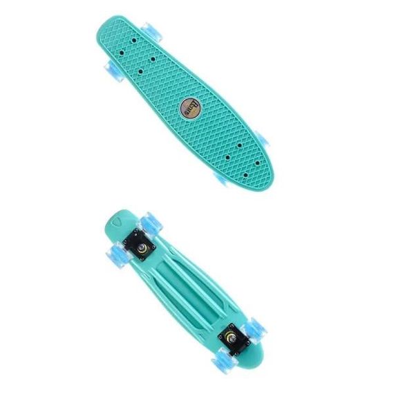 Пенни борд со светящимися pu колесами 6см Голубой