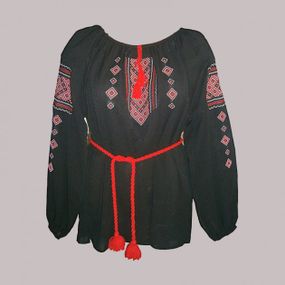 Рубашка Украинская вышиванка 547 цвет черный размер XL/XXL