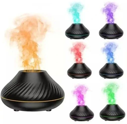 Ароматический диффузор эфирных масел с RGB освещением имитация пламени • Увлажнитель воздуха с эффектом огня 130 мл | Зображення 1