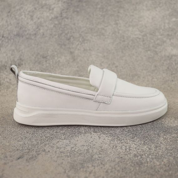 Лофери жіночі шкіряні 588514 Білі 36 37 38 39 40 41