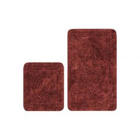 Набор ковриков для ванной Arya Damaks AR-A107216-Burgundy 2 предмета бордовых