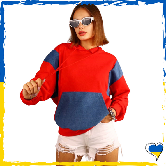 Худі жіноче з капюшоном з кишенями S,M,L,XL