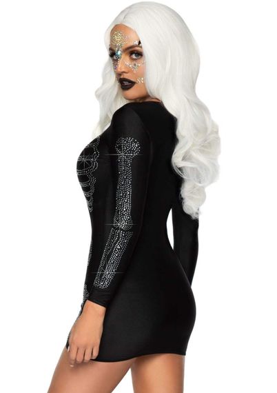 Міні-сукня Скелет зі стразами Leg Avenue Skeleton Rhinestone, чорна, M | Зображення 1