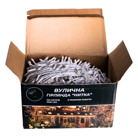 Гірлянда Різдвяна фея вулична 100 м 1000 LED білий провід Білий CF1000L100MWW | Зображення 3