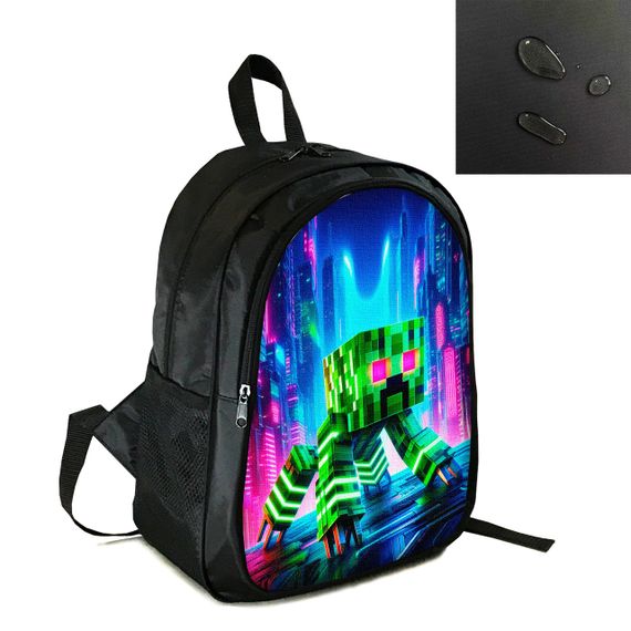 Рюкзак міський/шкільний 38×28см з принтом Minecraft Кріпер дитячий, підлітковий, спортивний (4179)