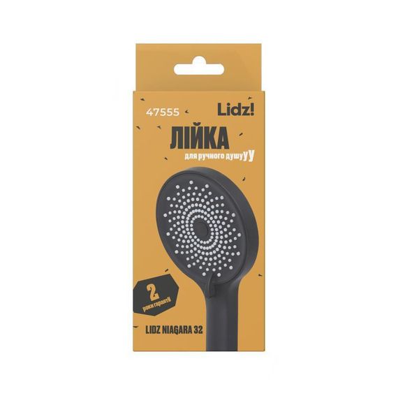 Лійка для ручного душу Lidz Niagara 32 120 мм округла LDNIA32BLM47555 Matt Black | Зображення 4