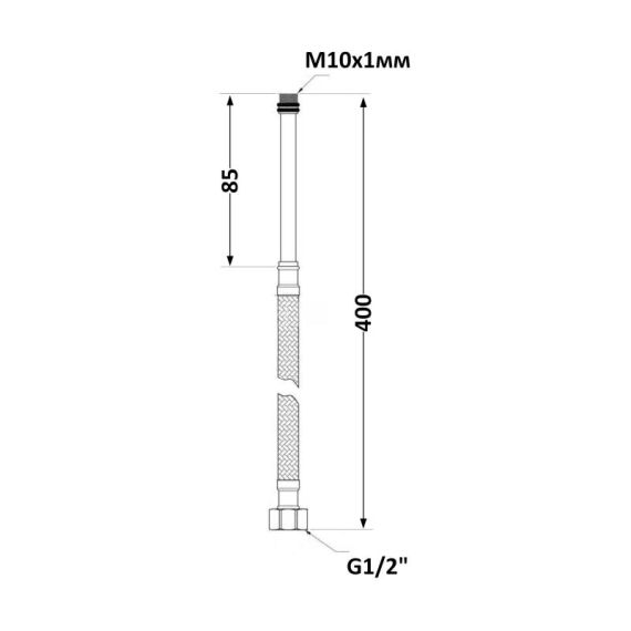 Thermo Alliance Forte Шланг для води, неіржавке обплетення в силіконі М10х40 см довгий (пара) SF380W40L | Зображення 1