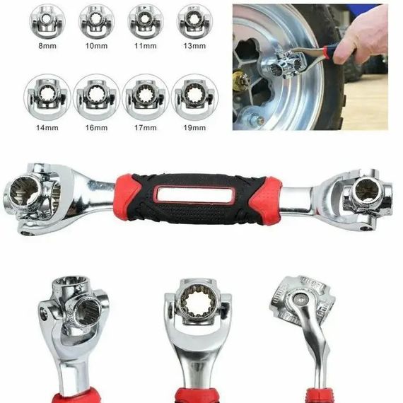 Універсальний ключ 48 в 1 Universal Tiger Wrench PRO 2428 new original Надміцний набір універсальних ключів SA-69 | Зображення 8