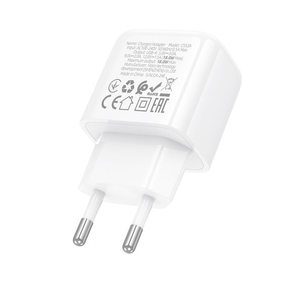 МЗП Hoco CS52A Surplus QC3.0 (1USB-A) White | Зображення 6