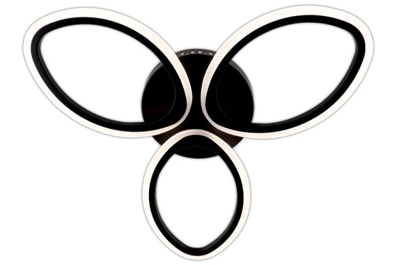 Люстра світлодіодна стельова LED світильник для квартири на стелю лед з пультом 25614 Чорний 9х53х53 см.