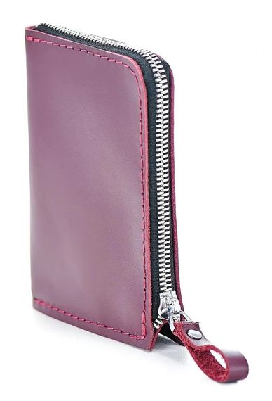 Шкіряний гаманець Skin and Skin Zipper S 13х10 см Бордовий (SW05BU) | Зображення 1