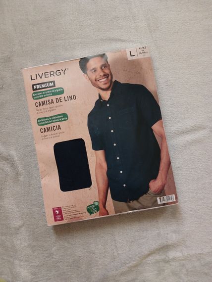 Чоловіча лляна сорочка з коротким рукавом р. L | Зображення 2