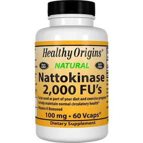 Комплекс для профилактики давления и кровообращения Healthy Origins Nattokinase 100 mg 60 Caps