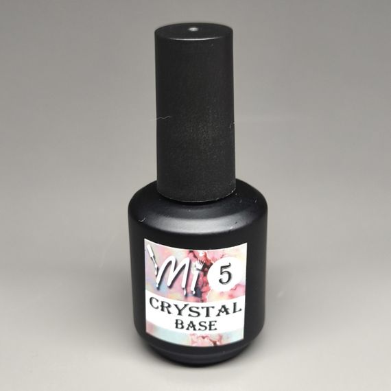 Crystal base Mi #5 (молочно-розовая база с золотыми хлопьями юкки) 15мл (бутылочка с кисточкой)