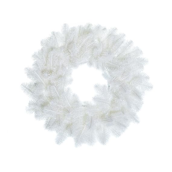 Вінок новорічний різдвяний Premium з литої хвої d-45 см білий