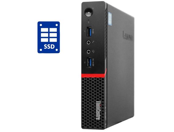 Неттоп Б-клас Lenovo ThinkCentre M700 Tiny USFF / Intel Core i3-6100T (2 (4) ядра по 3.2 GHz) / 4 GB DDR4 / 128 GB SSD M.2 / Intel HD Graphics 530 / Блок живлення в комплекті б/в