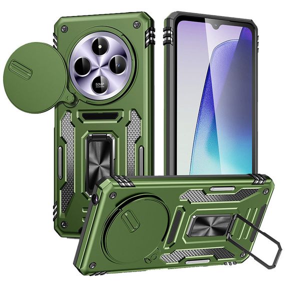 Ударопрочный чехол Camshield Army Ring для Xiaomi Redmi 14C / A4 / Poco C75 Оливковый / Army Green