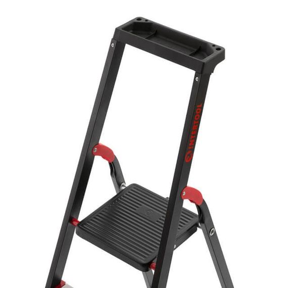 Драбина 5 сход., лоток для інвентарю, сталевий профіль, висота верхньої сход. 1,06 м INTERTOOL LT-0055 | Зображення 5