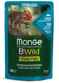 Корм Monge BWild Grain Free Cat Sterilised Tunna вологий з тунцем для стерилізованих котів 85 гр