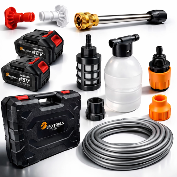 Акумуляторна мийка високого тиску LEO TOOLS 48V портативний мийний апарат для авто садовий обприскувач | Зображення 7