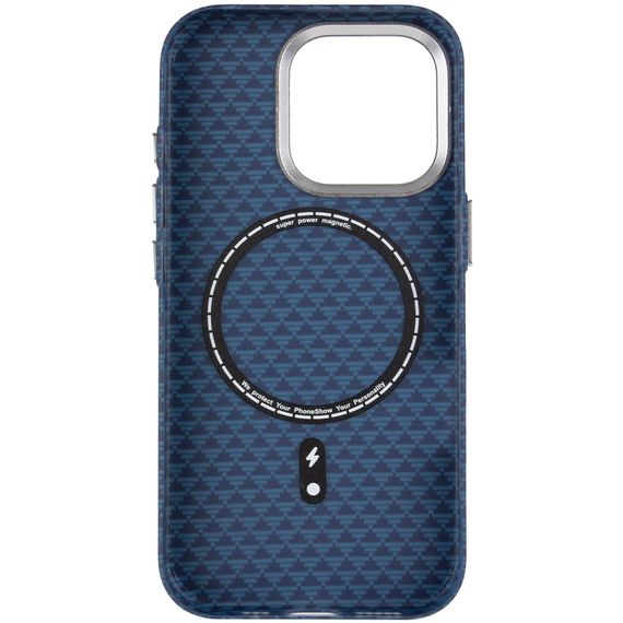 Чохол TPU+PC KVZV Triangular Pattern with Magnetic Fit для Apple iPhone 15 Pro (6.3") Blue | Зображення 2