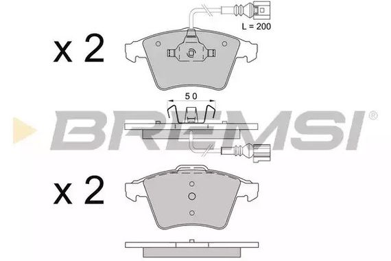 Колодки передні гальмівні T5 03-(R16), Bremsi (BP3508) | Зображення 1