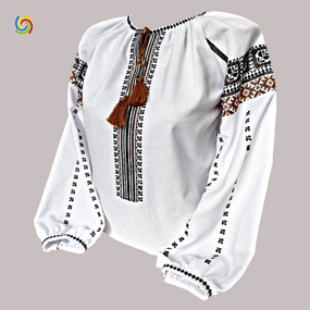 Рубашка Украинская вышиванка  32789 цвет белый размер L/XL