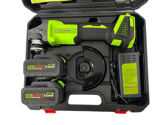 Аккумуляторная болгарка Assistant МШУ-125/20 БЩ(бесщеточный двигатель + 2 аккумулятора) | Зображення 3