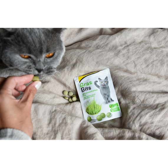 Вітамінізовані таблетки GimCat Gras Bits для котів усіх порід трав яні кульки 425г пауч | Зображення 4