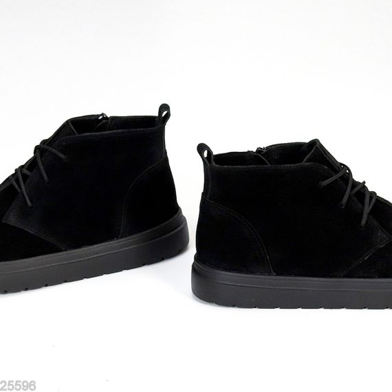 Дизайнерські чорні черевики дезерти натуральна замша в асортименті | Зображення 2