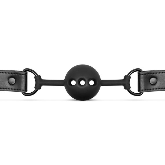 Повітропроникний кляп Bedroom Fantasies: Breathable Silicone Ball Gag, чорний | Зображення 2