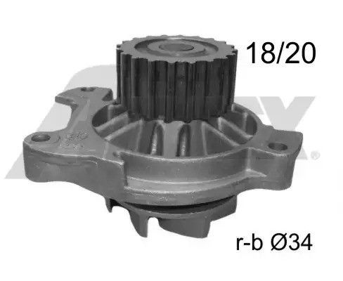 Насос водяний A6/LT/T4/Crafter 2.4D/2.5TDI (20z.), AIRTEX (9274R) | Зображення 2