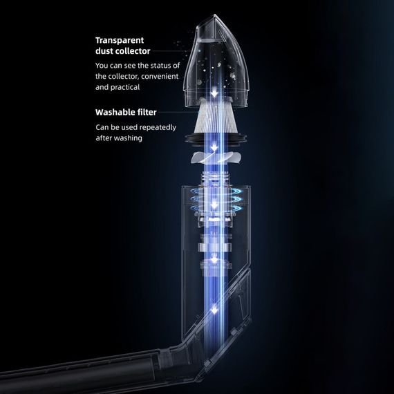 Портативный пылесос Usams US-ZB259 YAJ Series 4300Pa 4000mAh Black | Зображення 6