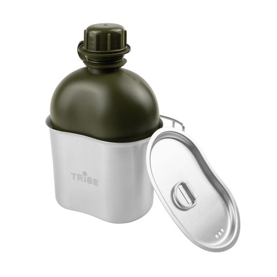 Фляга-каністра Tribe Canteen Olive 1 л, похідна питна фляга для риболовлі, туристична фляга тріб кемпінг ЗСУ | Зображення 5