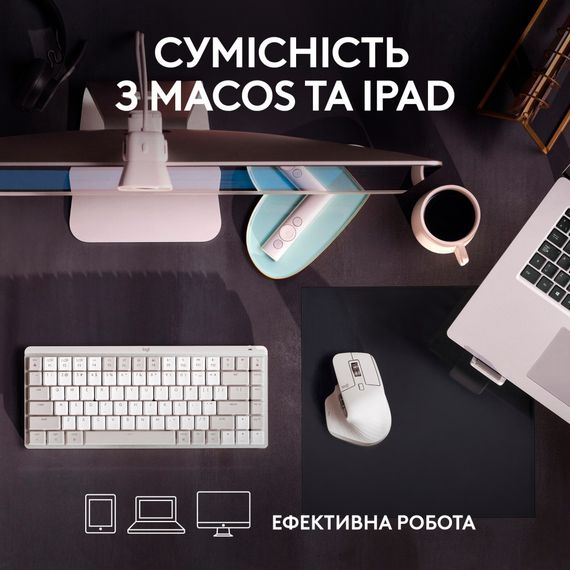 Мишка Logitech MX Master 3S For Mac Performance Wireless Pale Grey (910-006572) | Зображення 3
